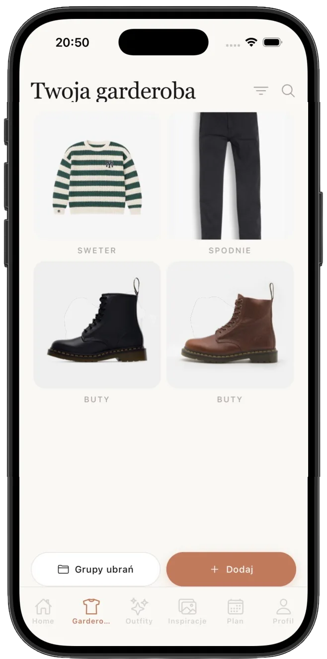 Twoja garderoba w aplikacji NextOutfits